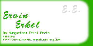 ervin erkel business card